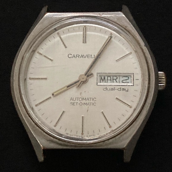 Vintage Caravelle Wristwatch Watch Face-Mens Accessories-Metal-Vtg-Retro-Classic - Picture 1 of 5